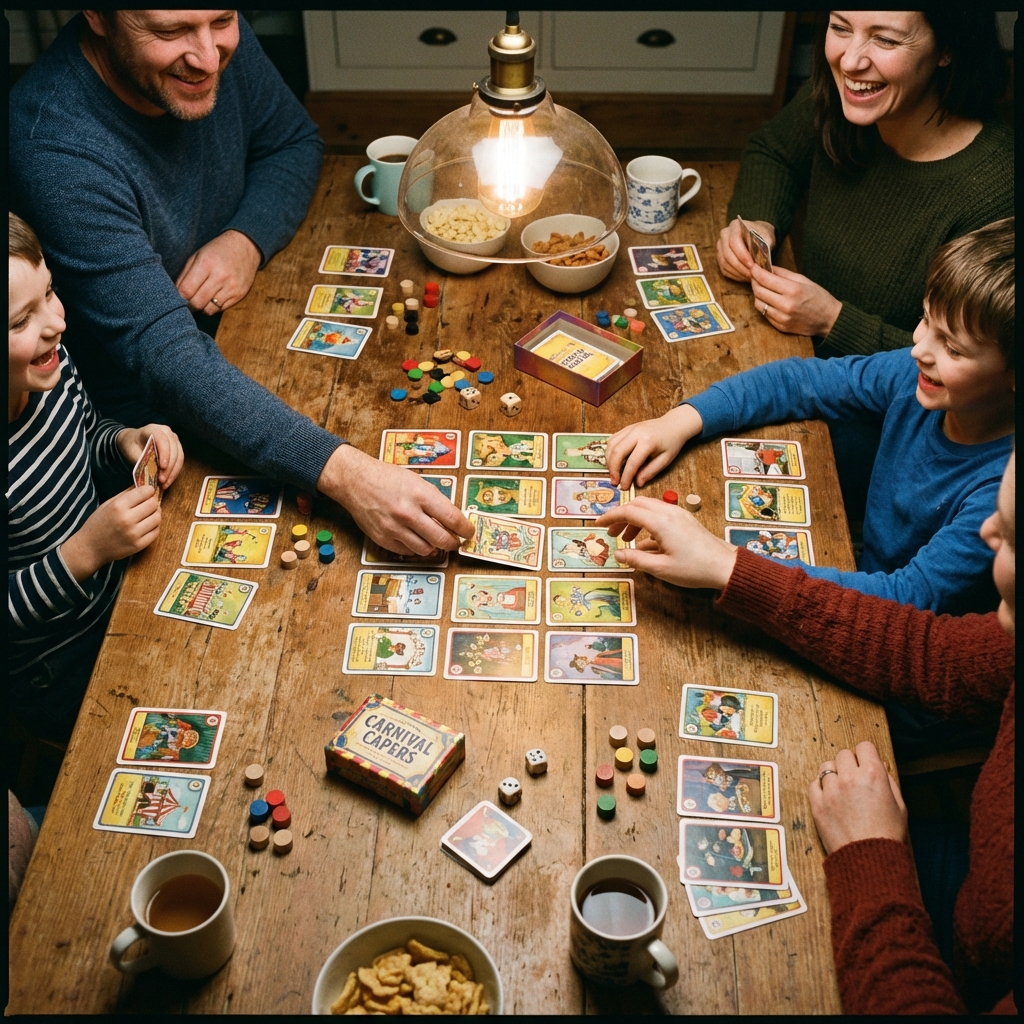 Familia jugando Una Vaca al Volante